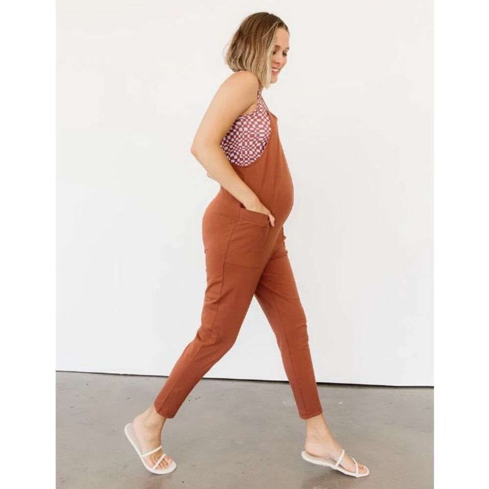 Storq Maternity Jumpsuit Anytime Overalls‎ Brown size 3 Medium